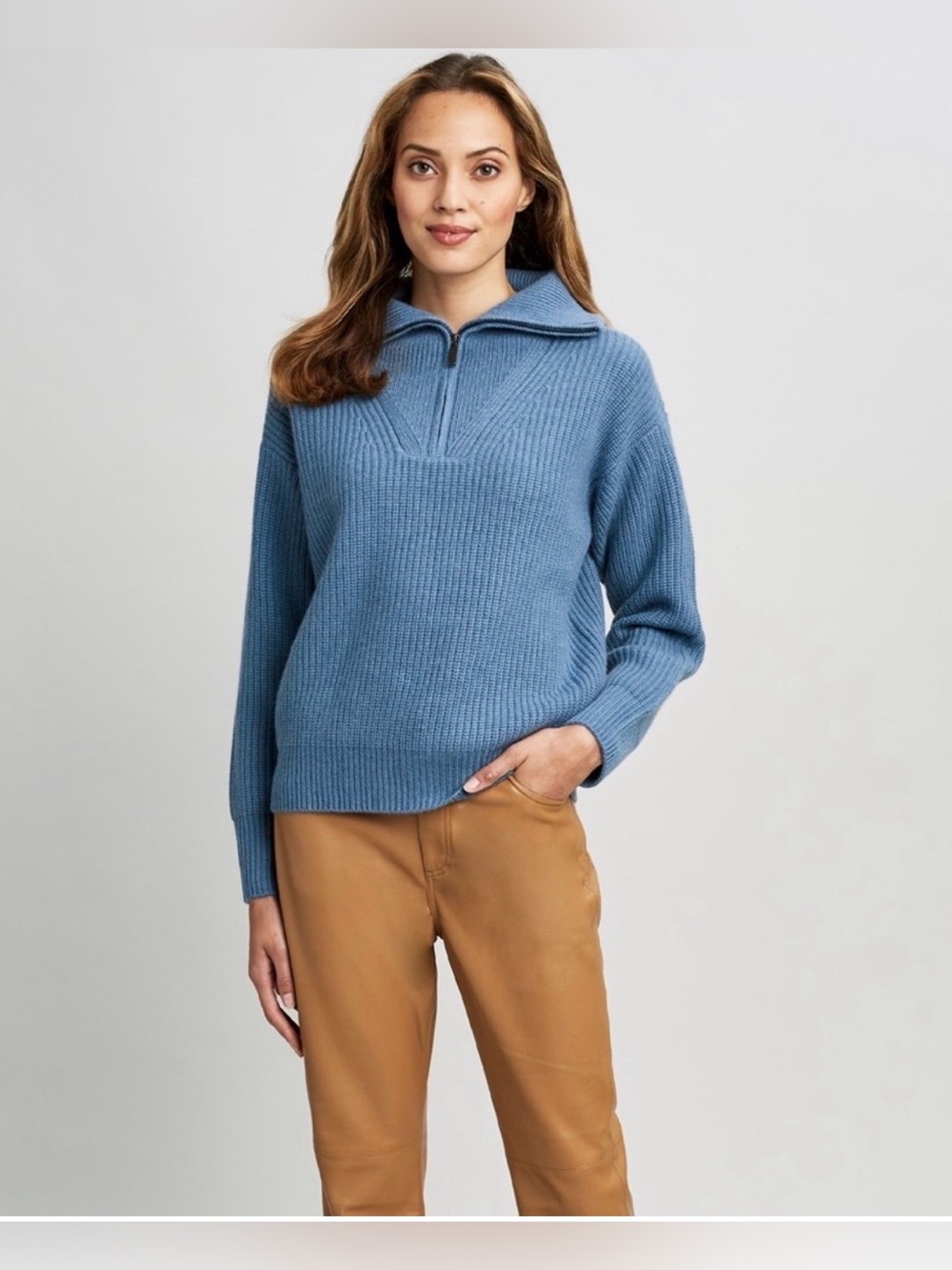 Elie Tahari 100% Cashmere Knit Collared Sweater Long Sleeve , Medium - Picture 4 of 9